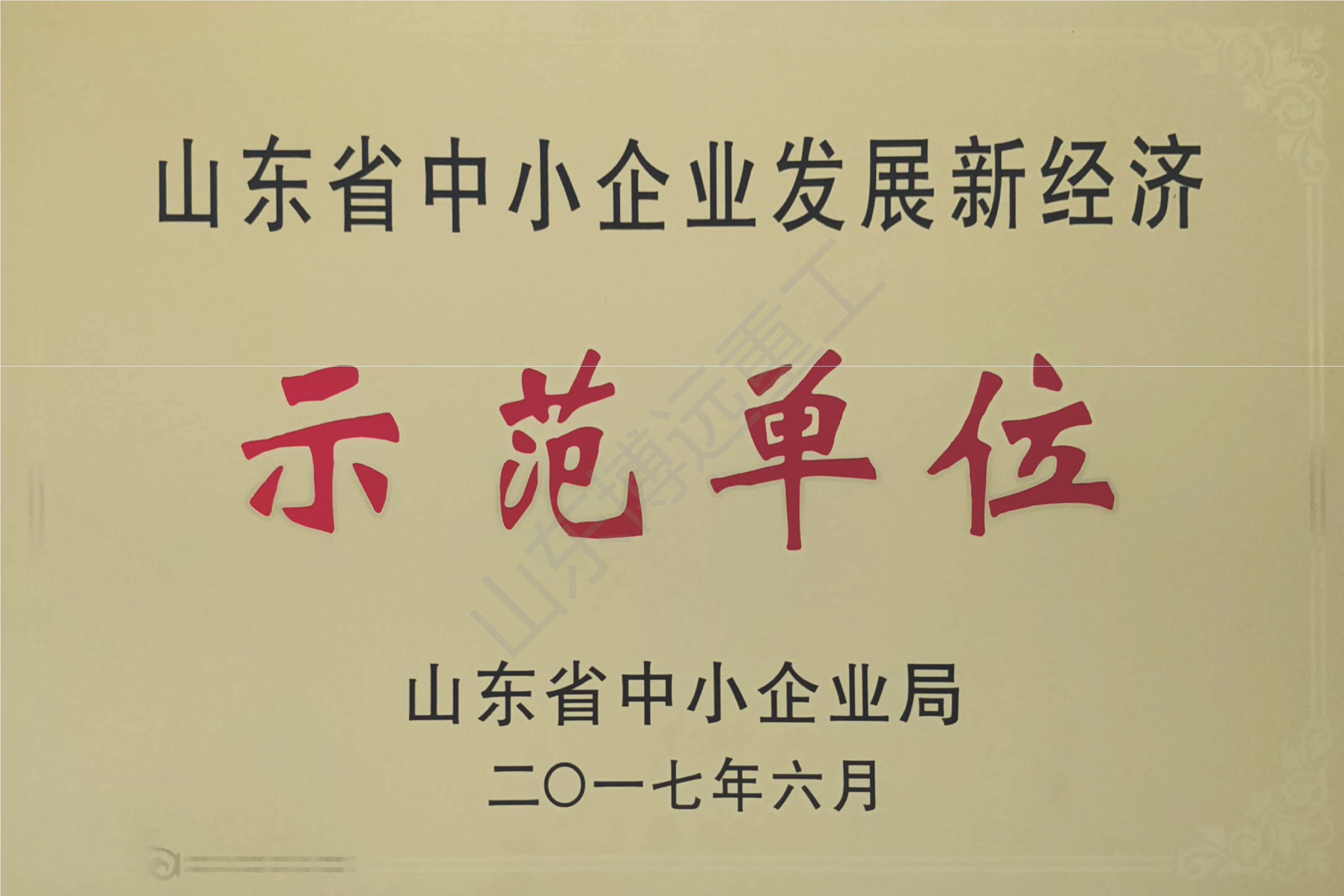 山東省中小企業(yè)發(fā)展新經濟示范單位